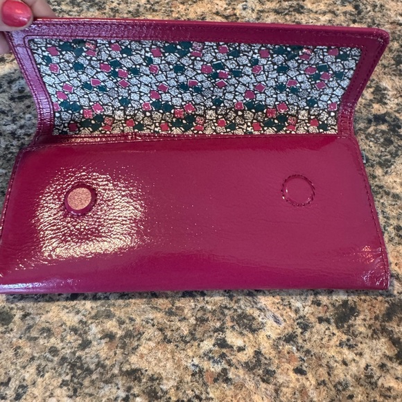 HOBO International Leather Wallet Pink Magenta Long TriFold - Picture 9 of 9